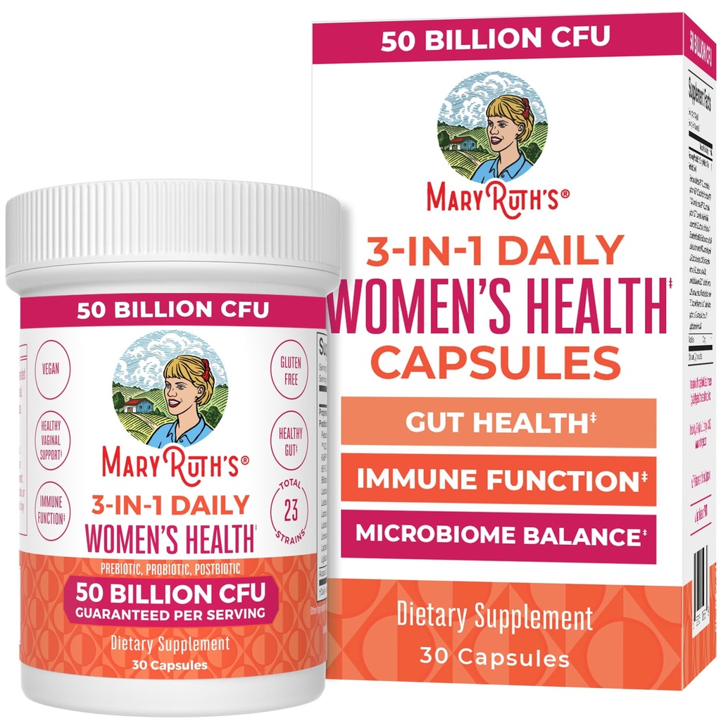 Probiotici per la salute quotidiana 3 in 1 di MARYRUTH per le donne | Supporto ormone & Gut Salute Supplemento per le donne | Probiotico femminile | 50 miliardi di CFU | Vegan | 30 ct