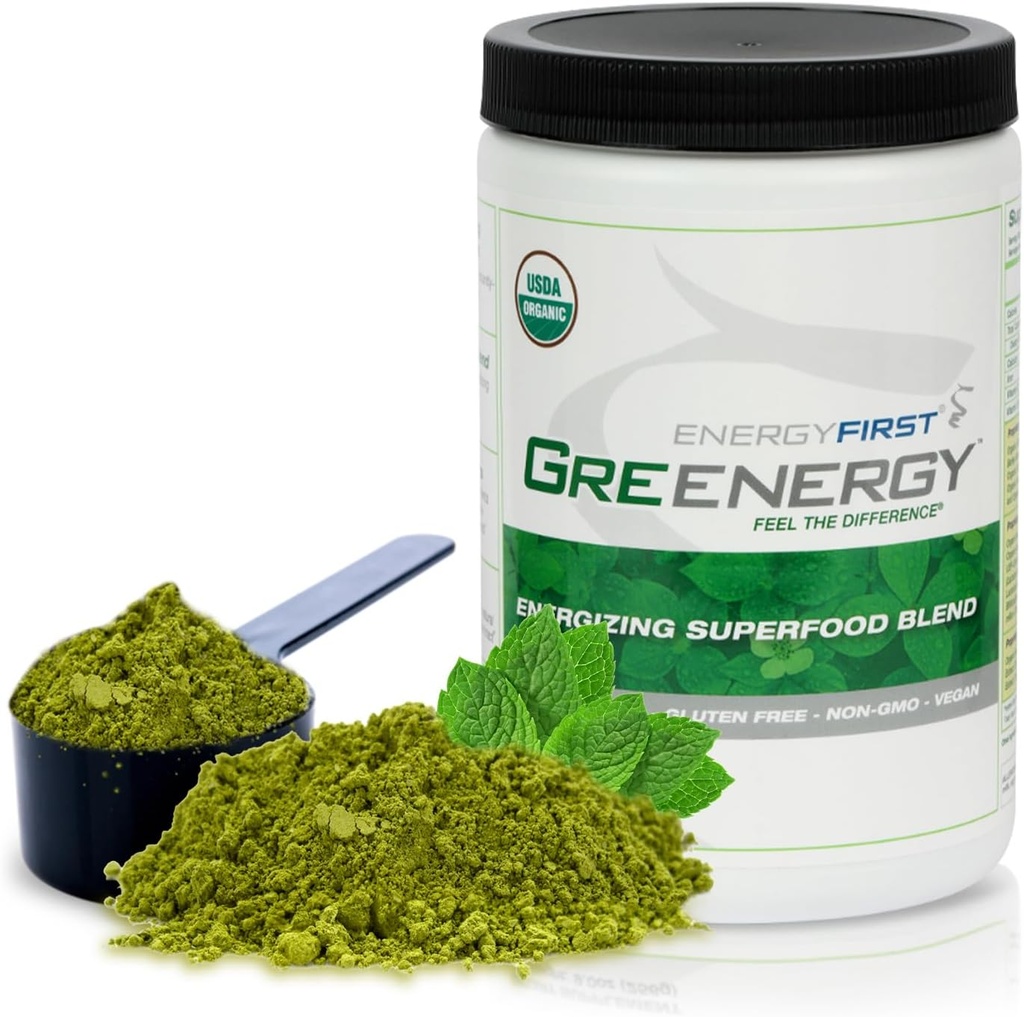 EnergyFirst Energize and Detoxify Greenergy Organic Superfood Powder - Vegan, Gluten-Free, Sugar-Free, Non-GMO - 30 Serve per l'energia quotidiana e l'immunità Boost!