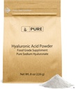 PURE INGREDIENTI ORIGINALI Acido Ialuronico (8 oz) Solubile ad acqua, Polvere fine