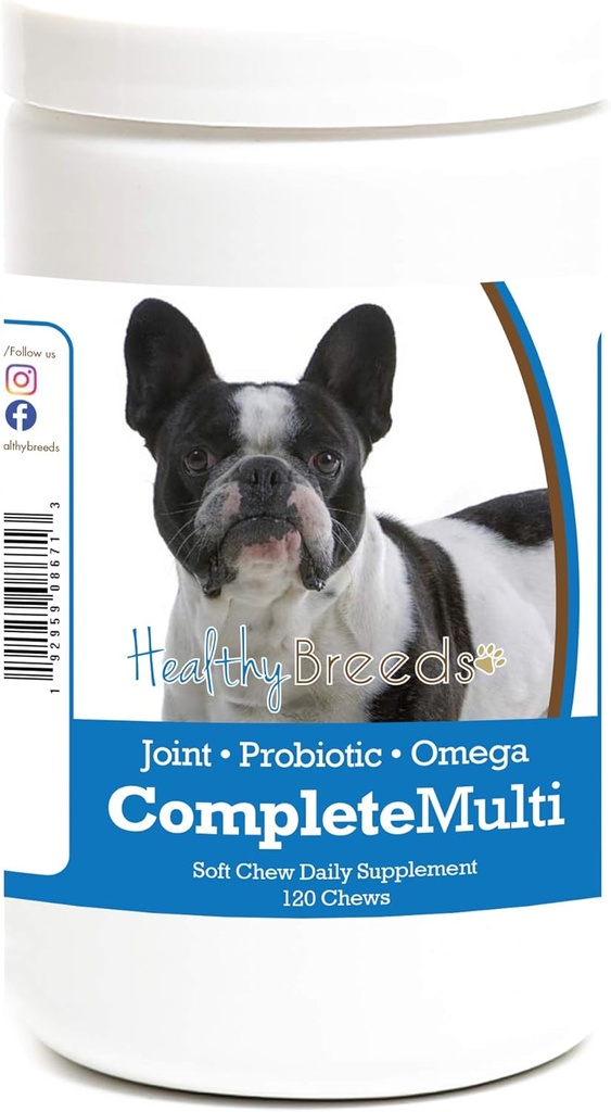 Bulldog francese sano tutto in uno Multivitamin morbido masticare 120 conte