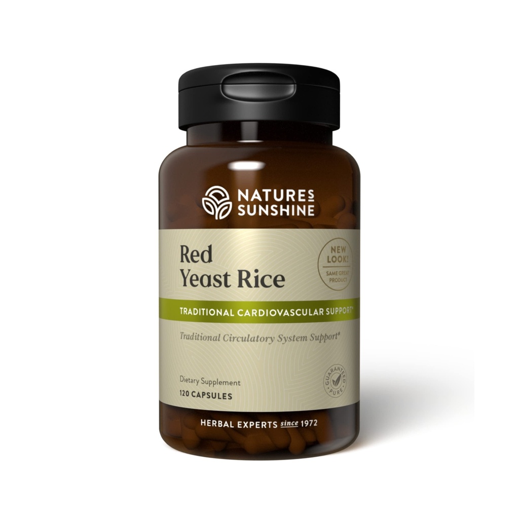 Riso di lievito rosso del sole della natura, 120 capsule, Kosher | aiuta a sostenere la produzione di buon colesterolo nel fegato e supporta il sistema circolatorio