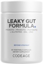 Codeage Leaky Gut Supplement, L-Glutamina, N-Acetylglucosamina, Probiotico, Acido Butirico, Polifenoli, Quercetina, DGL, Radice di Marshmallow, Berberina, BioPerine, Cannella, Vegan, Non OGM, 60 capsule