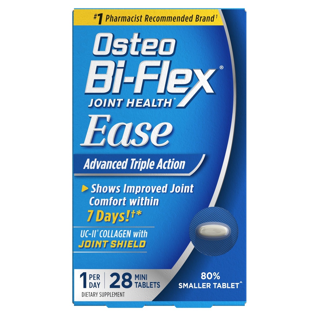 Osteo Bi-Flex Ease Azione Tripla Avanzata con Integratori Congiunti Vitamina D, Mini-Tablets, 28 Count