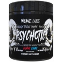 Insane Labz Psychotic Black Edition Mid Stimulant Pre Workout Powder, Energy Focus Pumps, Caricato con Creatine Beta Alanine Taurine Carburato da AMPiberry, 35 Servings (Gummy Candy)