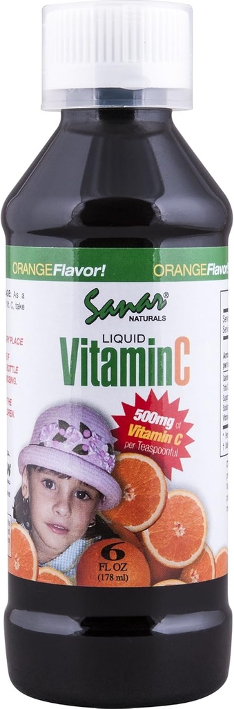 Vitamina liquida C, 6 fl oz- Supporto immunitario, Vitamina C Liquido, Senza glutine, Allergeni Libero, Non OGM