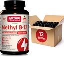 Jarrow Formulas Massima resistenza Methyl B-12 5000 mcg Integratore alimentare - 90 Cherry Chewable Tablets - Bioattiva Vitamina B-12 - Supporta la produzione di energia cellulare, sonno e salute del cervello (pacchetto di 12)