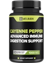 210 Capsules - Cayenne Pepper Supplements Extract 10:1 con Berberine HCI, Aglio Bulb, Olive Leaf & More - Formula combinata per la salute digestiva, Heart Health & Immunity Function Support