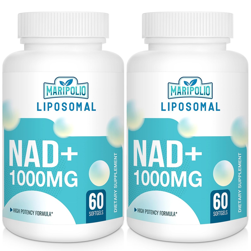 Liposomal NAD+ Supplemento 1000 mg | Pontecy NAD più alta | Max Absorption | Supplemento NAD puro | Riparazione dell'energia e del DNA, Difesa dell'invecchiamento, Funzione cerebrale | 120 Softgels