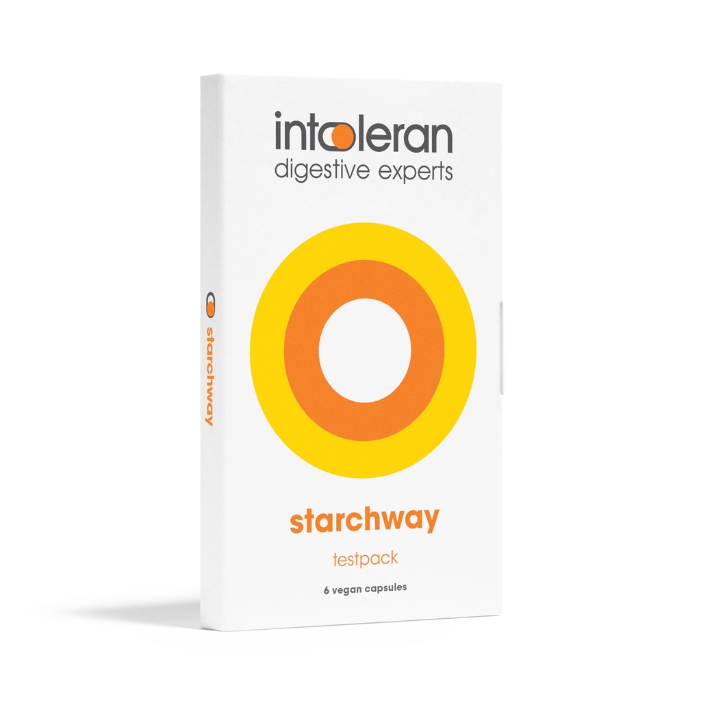 Intoleran Starchway Digestive Enzymes - testpack 6 capsule | Supplemento per l'intolleranza a Starch & Sucrose | Aiuta a digerire gli zuccheri & Starchy Foods | Invertase & Gluco-Amylase Enzymes | Vegan | Low FODMAP