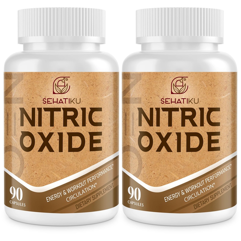 Nitric Oxide Supplement, Nitric Oxide Booster & 6-in-1 Phytonutrient Blend for Heart, Flow, Immune - 90 capsule (2 bottiglia)