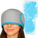 Vive Migraine Relief Cap - Hot & Cold Compression Hat for Headache - Full Head Ice Wrap Beanie & Eye Mask for Tension & Pressure Relief - Cooling Headband - Reusable & Flex Soft Gel Packs