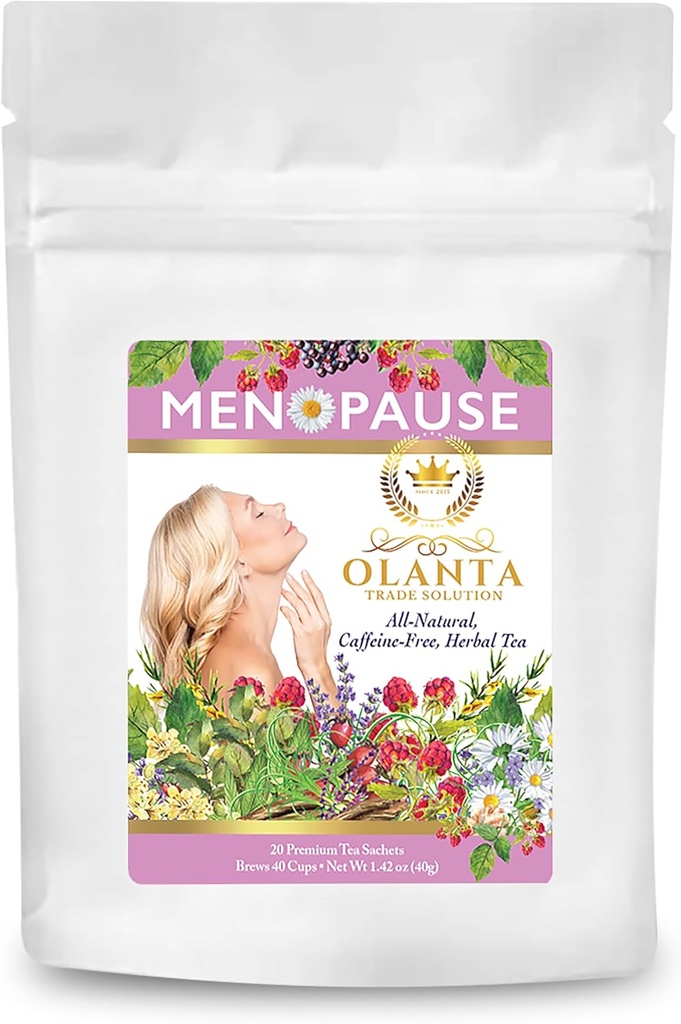 Tè di menopausa - integratori di sollievo di menopausa, prodotti di raffreddamento di menopausa, integratori di menopausa per le donne, tè di erbe per i sintomi di menopausa - 20 Sacchetti di tè Premium