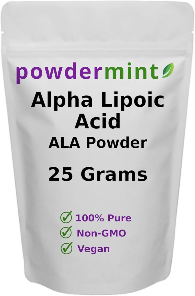 Polvere di acido lipoico alfa (RS-ALA, ALA puro) (dimensioni multiple) Antiossidante (polvere ALA) Scoop incluso