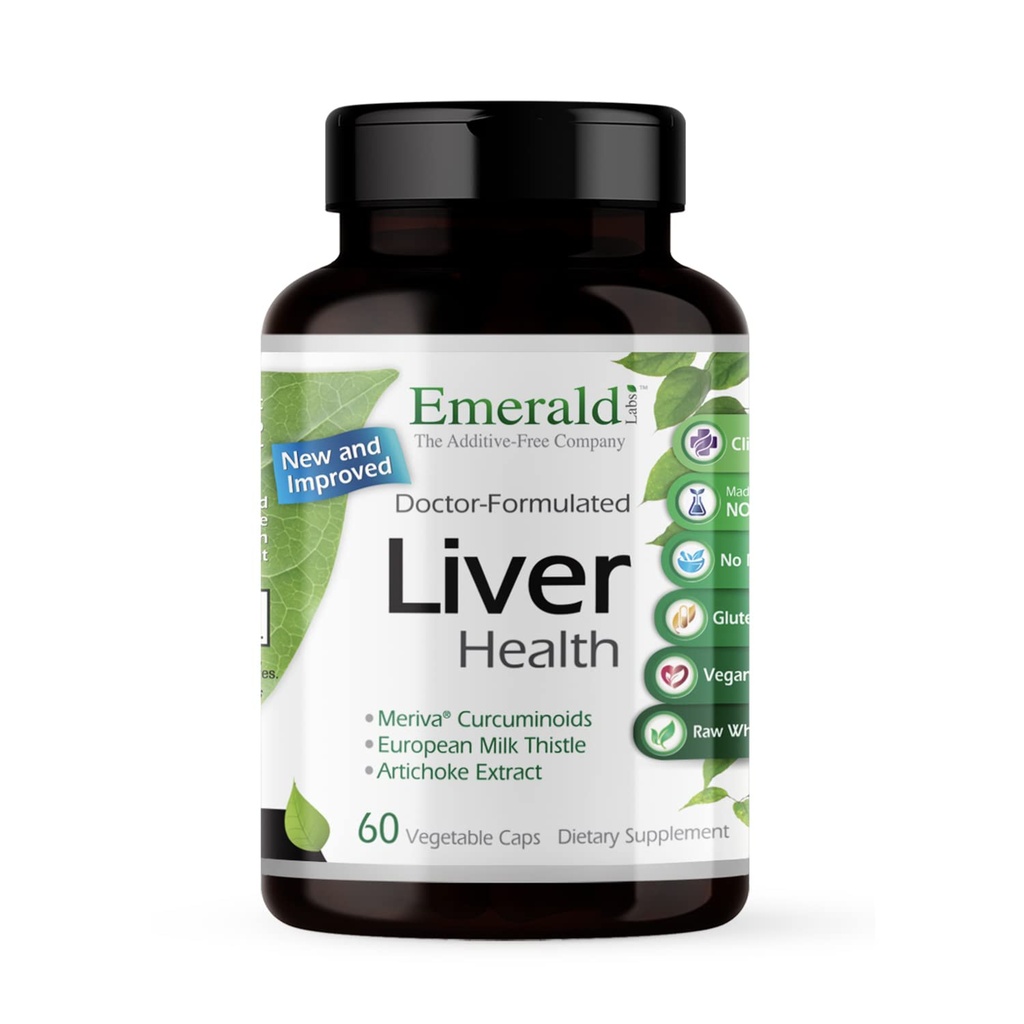 EMERALD LABS Liver Health - Integratore di supporto al fegato con Estratto di cardo di latte europeo - Supporta il sistema immunitario sano, livelli di energia & Gallbladder* - 60 capsule vegetali (30-Day Supply)