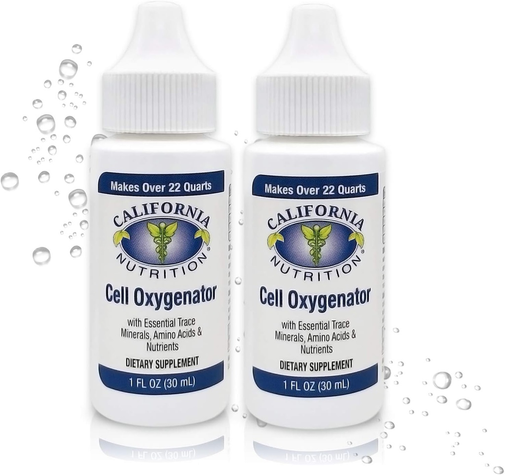 Ossigenatore cellulare 1 flacone Fl Oz (Pack of 2), Ossigeno liquido gocce Supplemento nutrizionale giornaliero per il sistema immunitario più grande, minerali di vassoio e aminoacidi per atleti sportivi