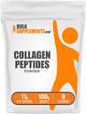 BulkSupplements.com Polvere di peptidi di collagene - Polvere di collagene di bovino, supplemento di collagene polverizzato - Idrizzata & Gluten Free, 11g per porzione, 100g (3,5 oz) (pacchetto di 1)