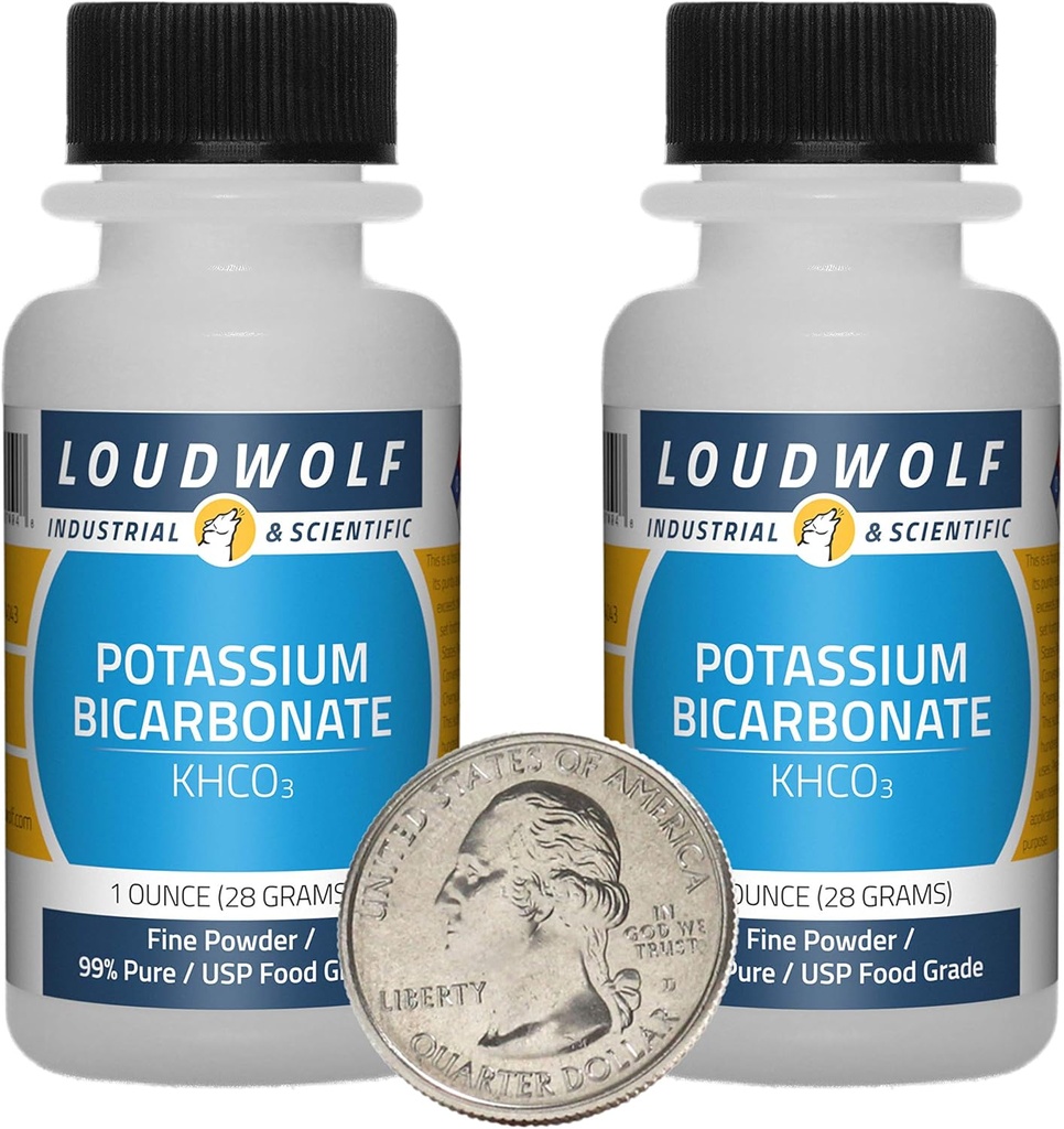 Bicarbonato di potassio / 2 once / 2 bottiglie / 99% puro USP Food Grade / polvere di calcio