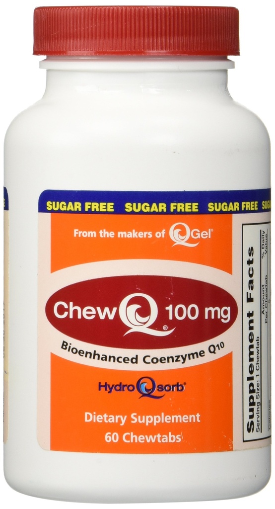 100mg ChewQ Chewable CoQ10 (60 Conte) * Utilizza la tecnologia avanzata per fornire 800% più grande assorbimento rispetto al CoQ10 standard * più puro CoQ10 supplemento sul mercato * Per vegetariani * Gluten Free
