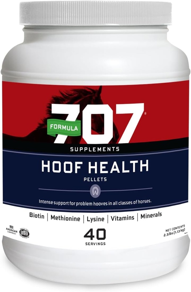 Formula 707 Hoof Health Equine Supplemento, 2.5lb Jar – Biotina, Aminoacidi e Minerali per migliorare e sostenere Hooves di cavalli sani