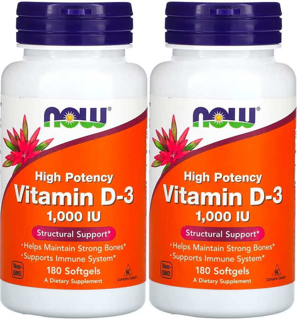 Ora Alimenti - Vitamina D3-1000iu (180 softgels) 2 PACK