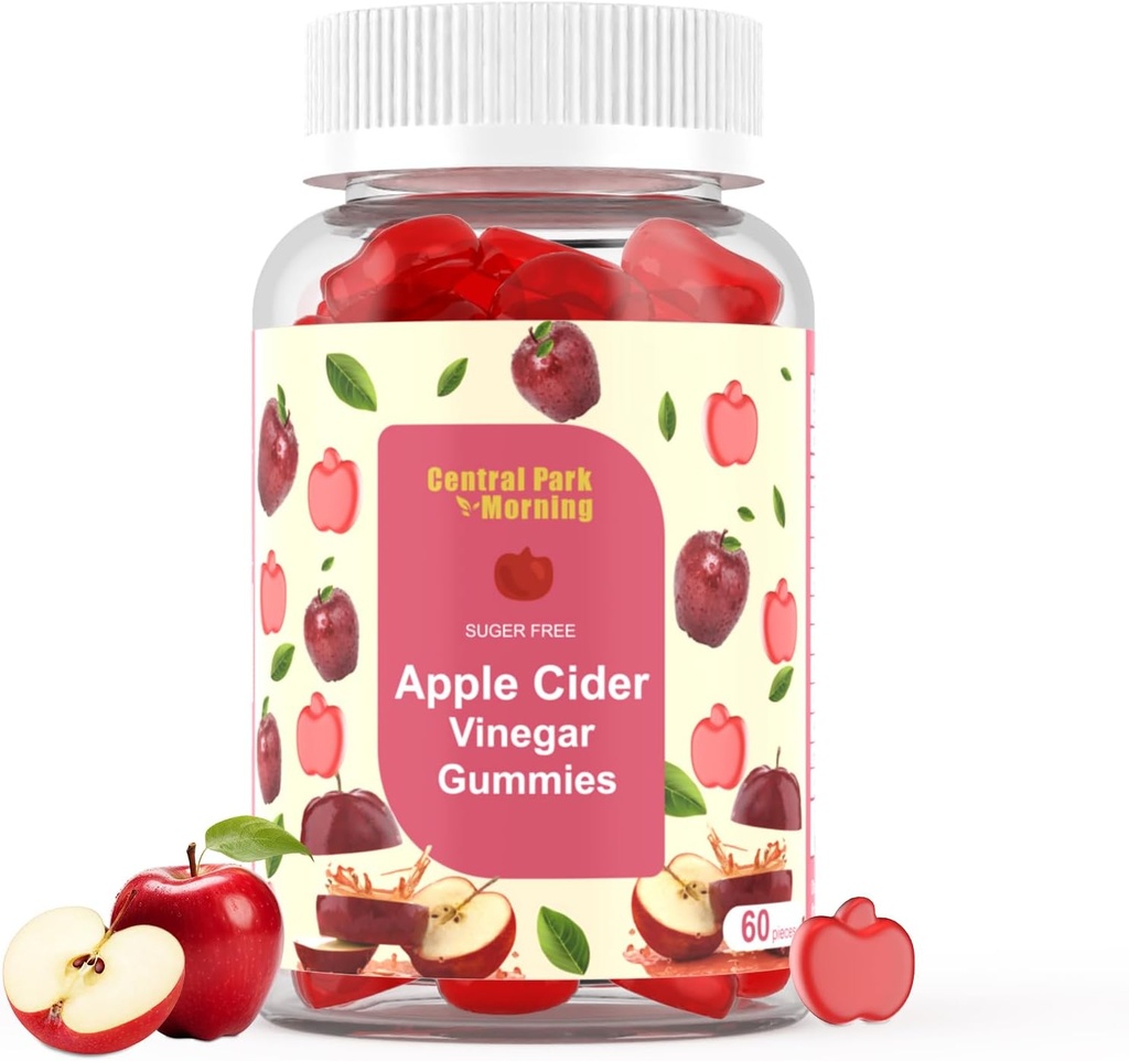 Aceto di sidro di mele Gummies 1000mg, ACV Supplemento per Detox & Cleanse,Suger Free e Non OGM - 60 Gummies