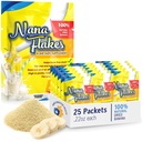 Nana Flakes 100% Pure Banana Flakes Medical Food Powder - Diminuire l'assunzione grassa e il rimedio naturale per la diarrea e la combustione del cuore - Grande fonte di proteine e fibre (25 pacchetti di Single-Serve)