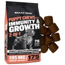 Bully Max 2-in-1 Puppy Treats Cuciture morbide per l'immunità e la crescita - Vitamine e integratori di cani - Topper alimentare multivitaminico essenziale per la salute e il supporto immunitario - Piccoli, Medio e Grandi Cuccioli Breed