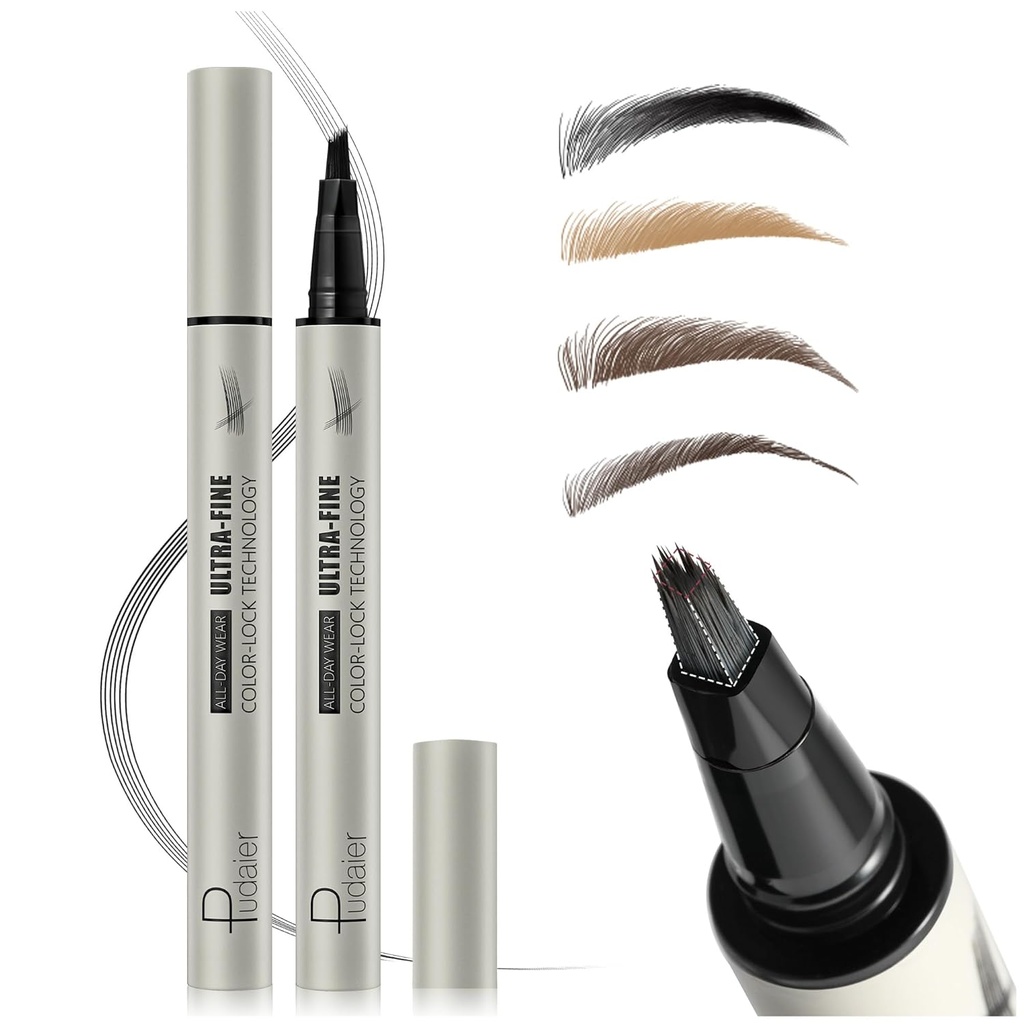 Matita del sopracciglio di Microblading, Magia liquida Multi-Tip sopracciglio matite per le donne, Penna del sopracciglio impermeabile per il corvo naturale, Die del sopracciglio di lunga durata con i capelli come Strokes Brows