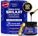Pure Himalayan Shilajit Organic Resina Supplemento, Shilajit per uomini e donne con olio di semi neri & Ashwagandha, energia, immunità, 78% acido Fulvico, 87+ Minerali di Trace, 400mg