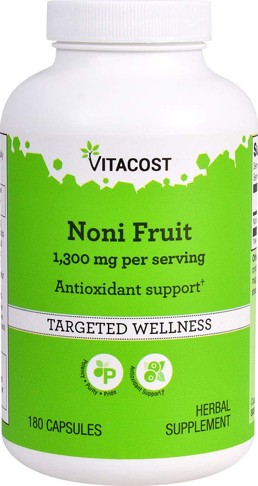 Vitacost Noni Fruit -- 1.300 mg per porzione - 180 capsule