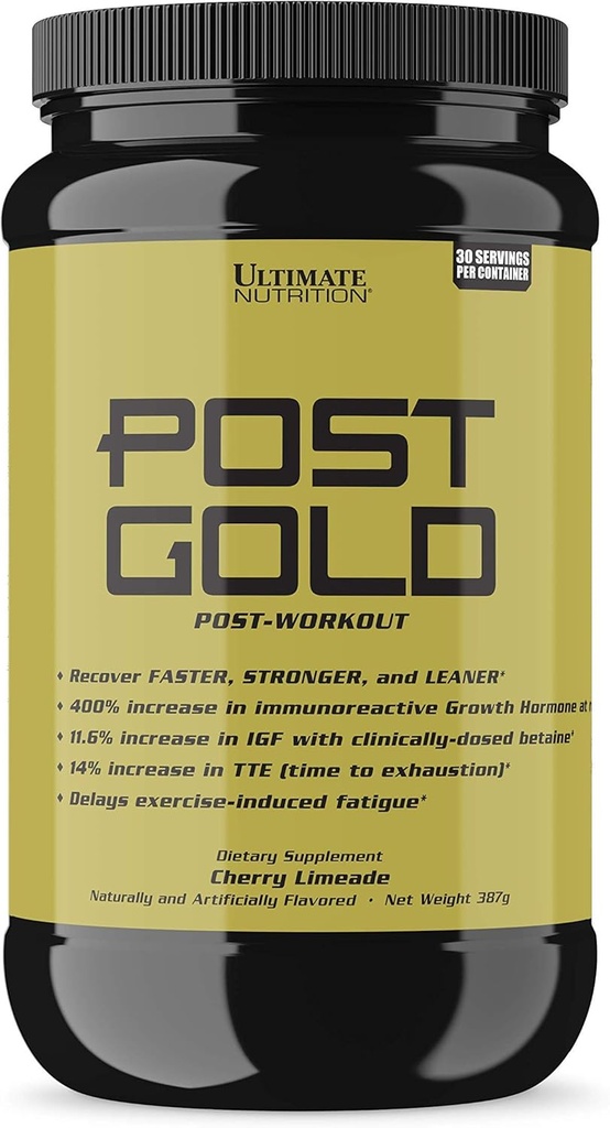 Ultimate Nutrition Post Gold polvere post-allenamento, recupero del muscolo bere con BCAA, Beta Alanine, Betaina, GABA, Glutamina, 1.07 Pounds, Cherry Limeade