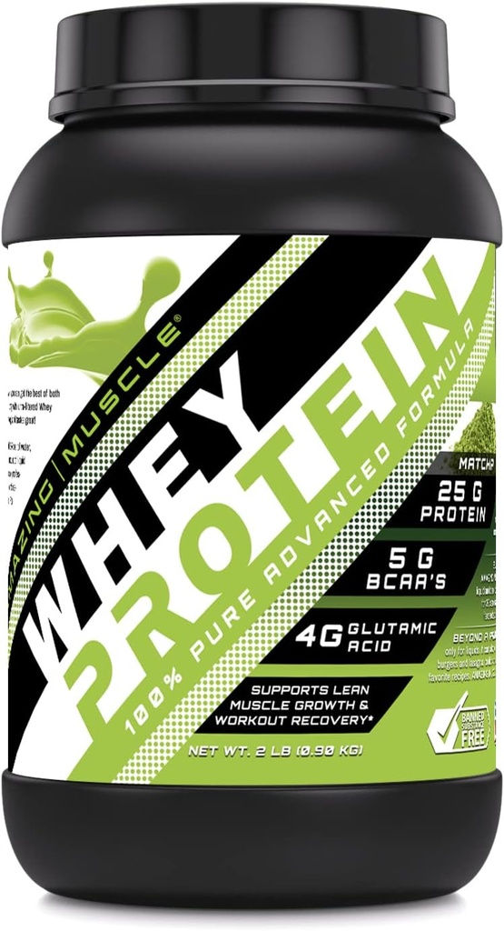 Incredibile Muscolo 100% Whey Protein Powder * Formula avanzata con Whey Protein Isolate come ingrediente primario Insieme con Ultra Filtro di Whey Protein Concentrate (Gapanese Matcha, 2 Lb)