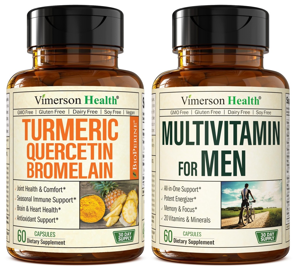 Quercetina con Bromelain & Curcumina Turmerica & Multivitamina completa per gli uomini
