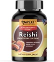 Estratto di funghi Reishi - Qualità Premium, Solo corpi fruttiferi, Antiossidante, Pmonotes Longevità, Booster Immunità, Energia & Vitalità, Rimuove Fatigue, 90 Caps Veg.