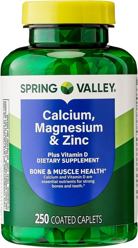 Calcio, Magnesio, Zinco e Vitamina D3. Magnesio di calcio della valle di primavera con supplemento dietetico di vitamina D3, 250 conteggio Bundle con 45 diabeti di Luall decodificato