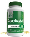 Acido Caprylic 600mg 200 Softgels | C8 Acido Octanoico da Pure 1g MCT Oil | Non-GMO & Soy Free | Support Healthy Digestive and Intestinal Health | Keto Friendly
