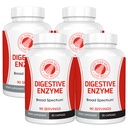 Silver Fern Brand Ultimate Digestive Enzyme Supplement - 4 bottiglie - Alta potenza, Multi Enzima - Digestivo Comfort & Tolleranza Alimentare - Amylase, Protease, Cellulase, Altro