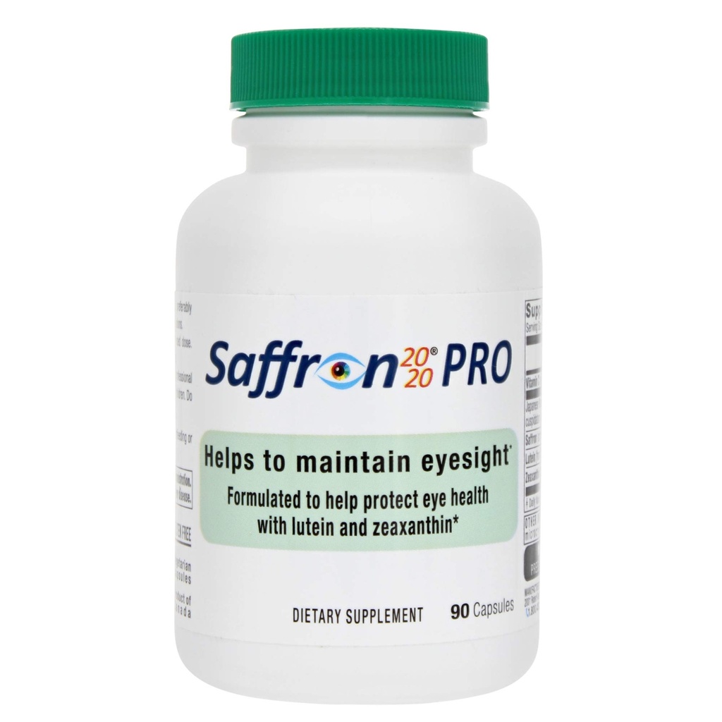 Saffron 2020-PRO Integratore con Zafferano, Resveratrolo, Zeaxanthin e Lutein- 90 capsule vegetariane