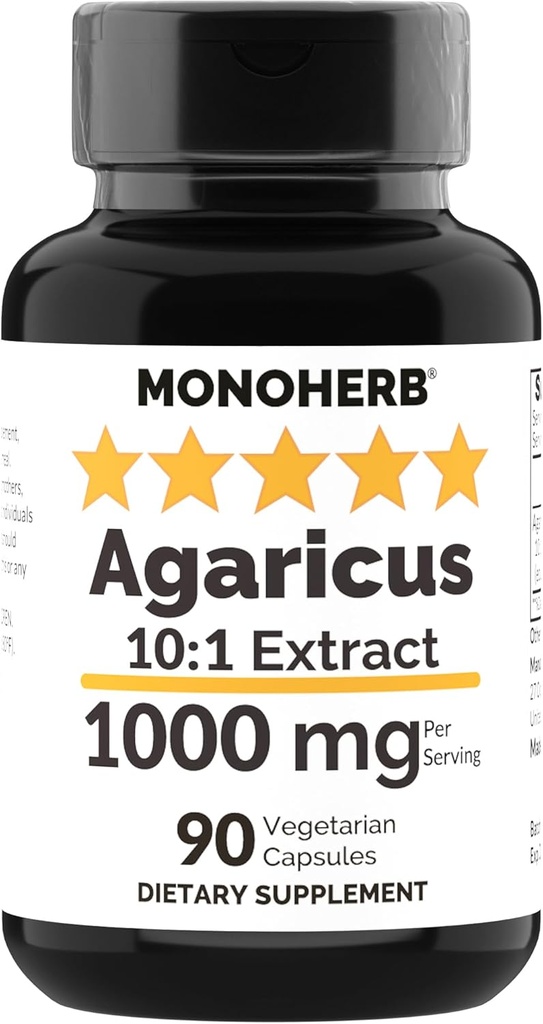 MONOHERB Agaricus Estratto di funghi 1000 mg - 90 capsule vegetariane