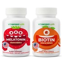 Bambini Melatonina 1mg Chewables + Biotin 5000mcg Chewables Bundle