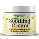 Crema di farina di avena colloidale ultra lenitiva con miele di Manuka - Crema di eczema per bambini e adulti - Lozione Anti Itch steroide per il sollievo della pelle secca e prurito con ingredienti naturali e biologici