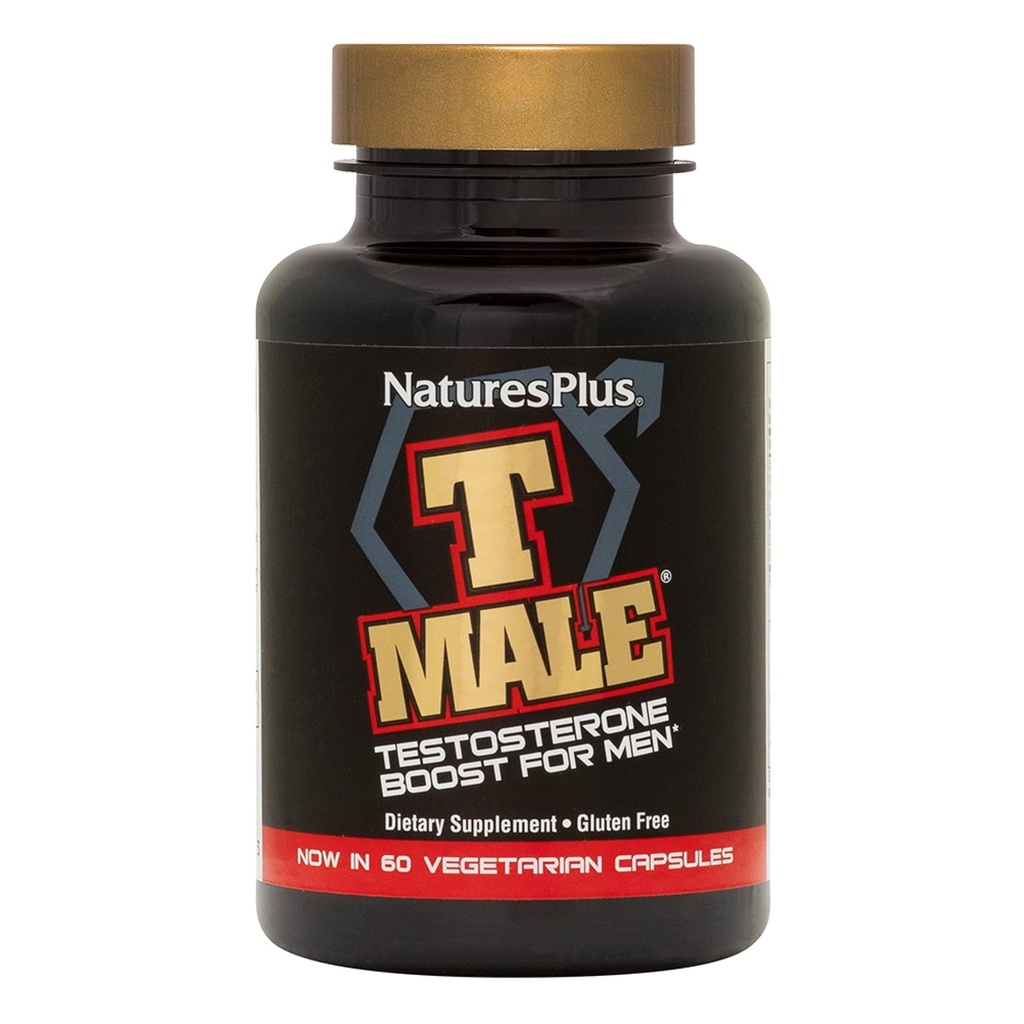 NaturesPlus T Maschio - 60 capsule vegetariane - promuove guadagno muscolare & Stamina, mood Enhancer - Gluten Free - 30 Total Servings