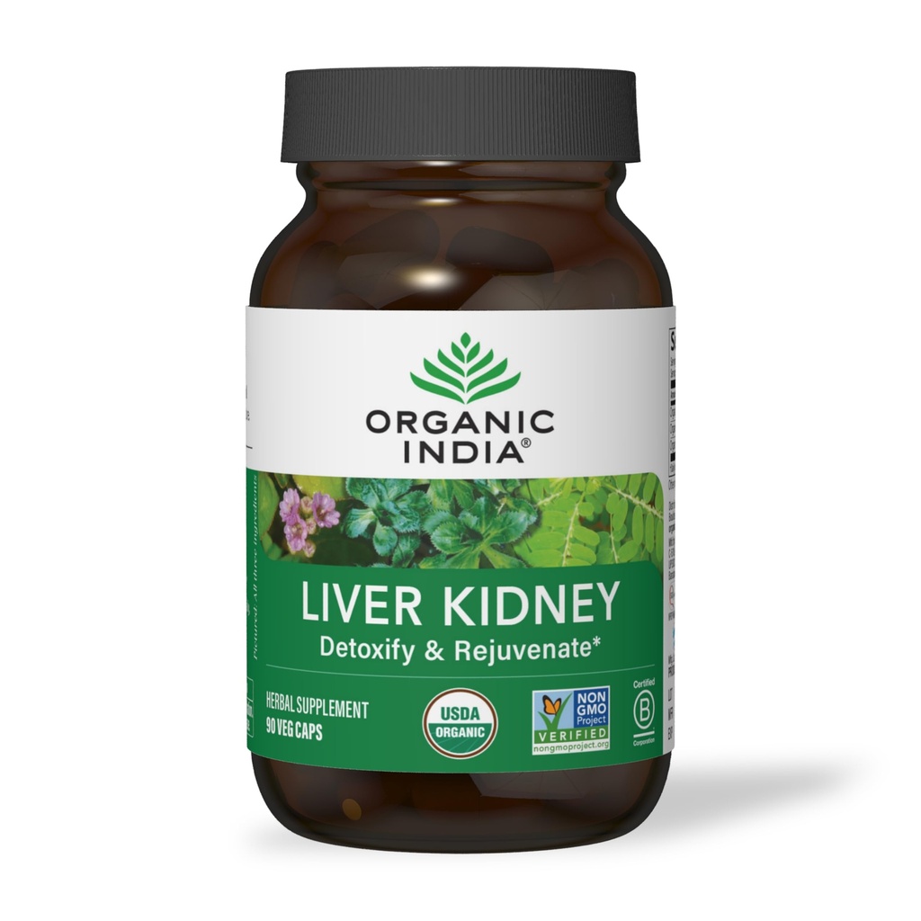 Organic India Liver and Kidney Cleanse Detox Repair - Integratore a base di erbe - Detoxify & Rejuvenate, Supports Healthy Liver & Kidney Function, Vegan, USDA Certified Organic, Non-GMO - 90 Capsule