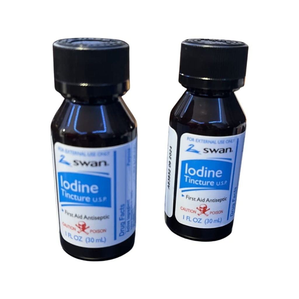 Cigno iodio tintura primo soccorso antisettico 2% iodio USP, 1 Oz Bottiglia, 2,4 o 6 pacchetto (6)