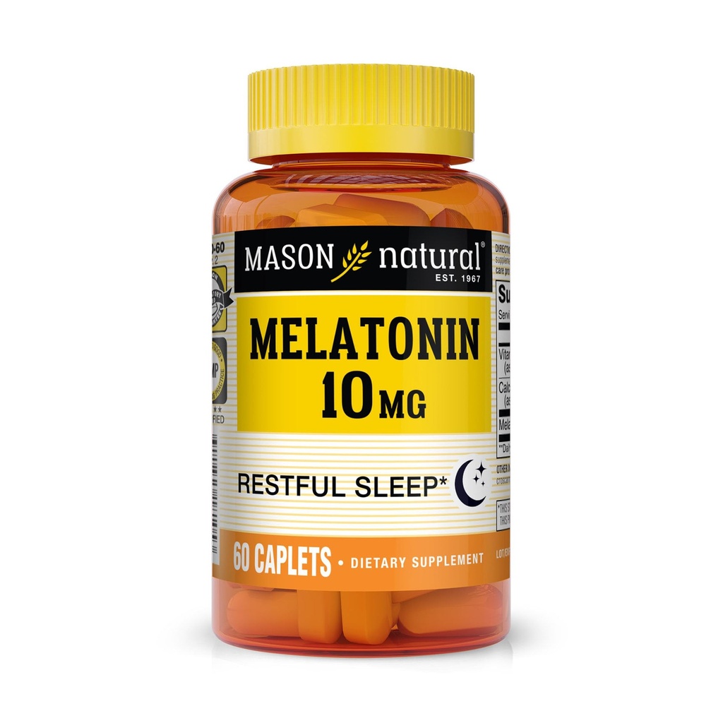 MASON Melatonina NATURAL 3 mg con B6 & Calcium, Natural Sleep Aid, Supporta sonno riposante, 60 compresse