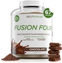 Fusion Four Vegan Protein Powder - 21g polvere vegetale di proteine - Gluten Free, Dairy Free e Soy-Free, Pea Protein con BCAA's - Cioccolato aromatizzato - 5lbs