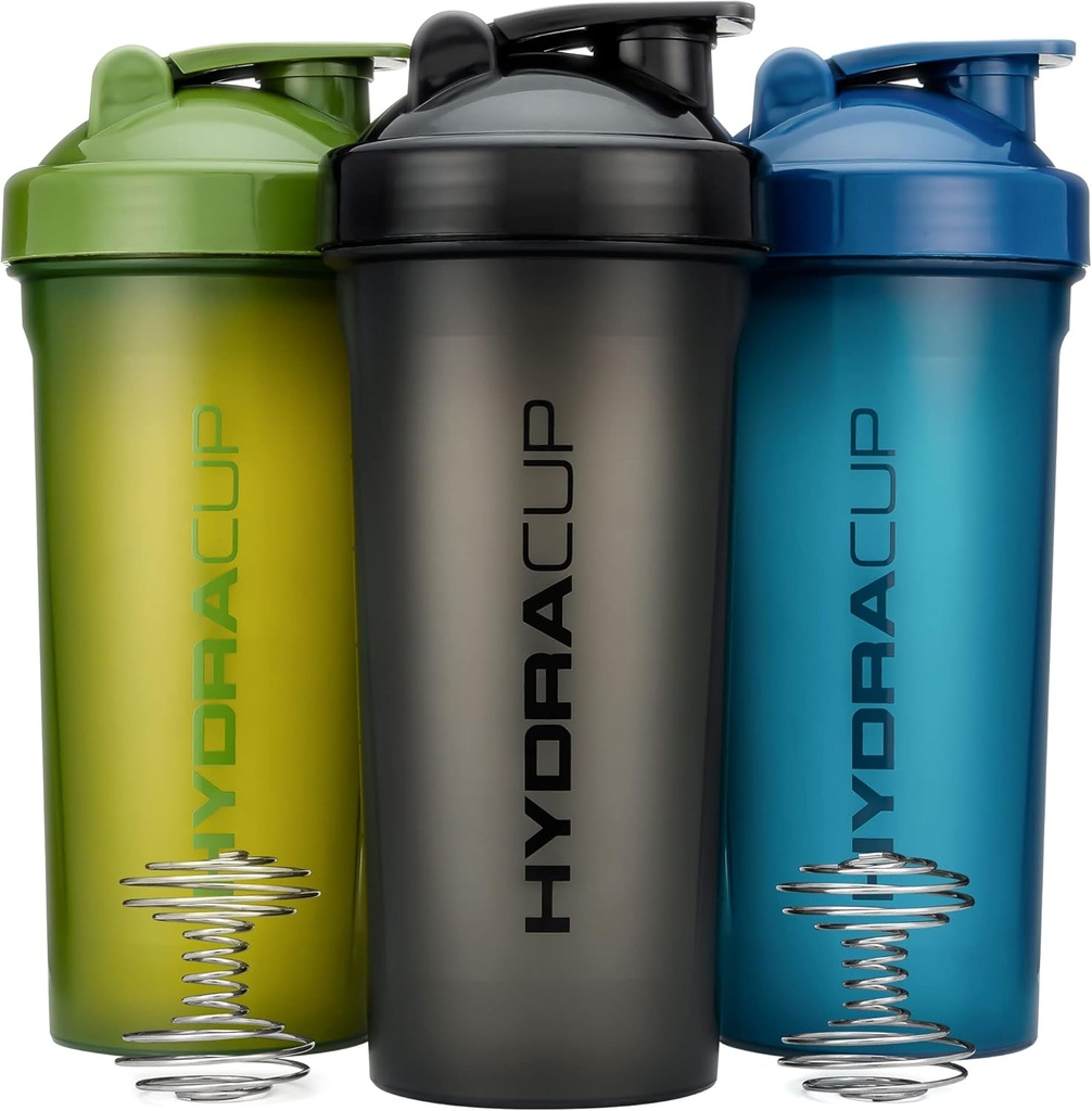 Hydra Cup [3 Pack] 45 Ounce Shaker Bottiglie per Protein Shakes, Jumbo Shaker Cups con Ball Blender Whisk, Extra Large Bottiglia con Maniglia (Colori di maiale)