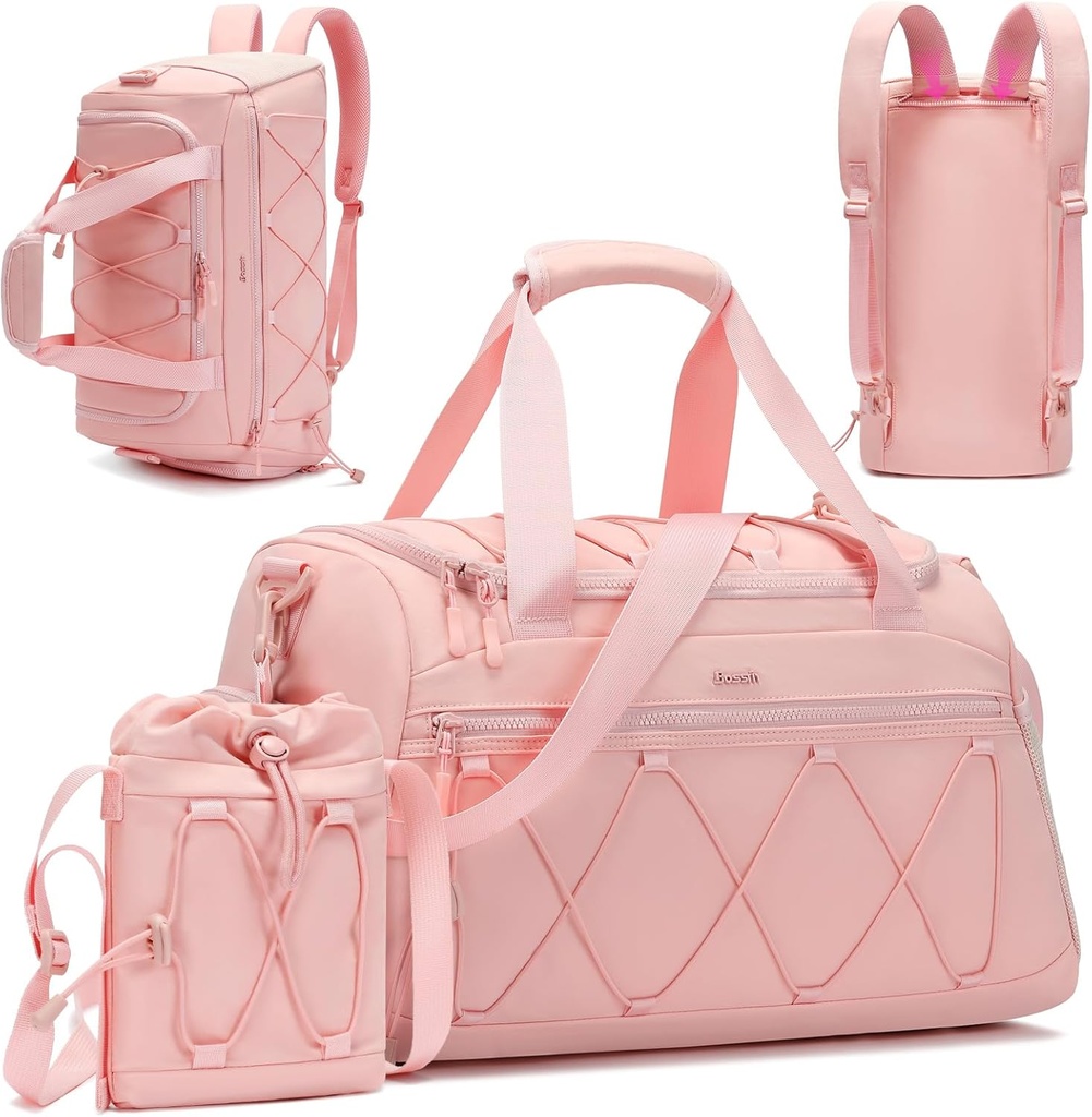Donna rosa 40L Duffel palestra con scoppio scoppio - Carry su Weekender Pernottamento Bag - Personale Oggetto Viaggi