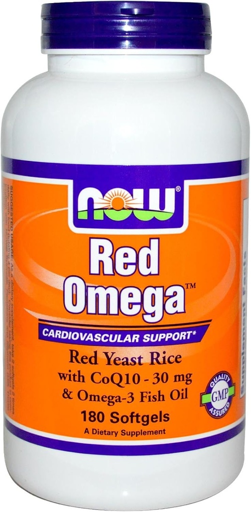 NOW Foods - Rosso Omega Riso di lievito rosso con CoQ10 30 mg. - 180 Softgels