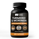 Turmeric & Moringa (365 capsule) No Magnesio o Filler di riso, Sempre Pure, Lab verificato